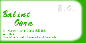 balint opra business card